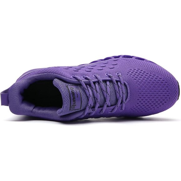 Women's Dark Purple Walking Running Tennis Non Slip Athletic Sneakers Shoes - Picture 2 of 5